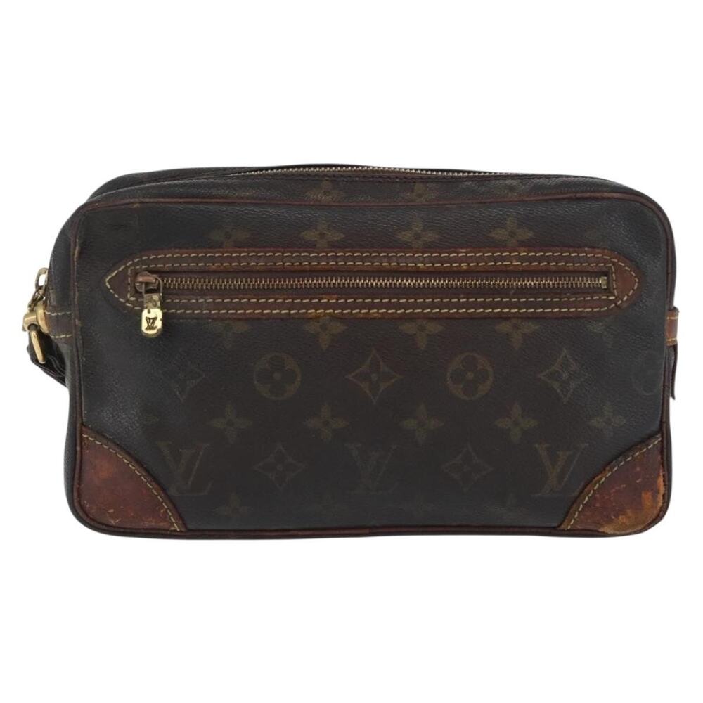 Louis Vuitton Monogram Marly Dragonne GM Clutch Bag Brown